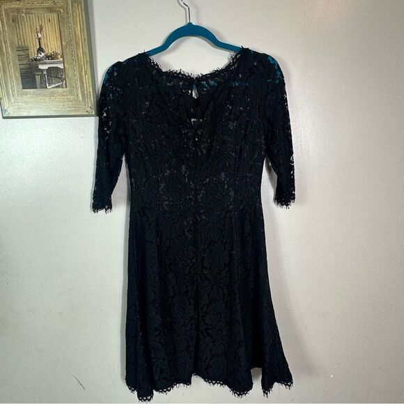 Eliza J Black Sheath Dress with 3/4 Sleeves and Scoop Neck - Picture 3 of 10